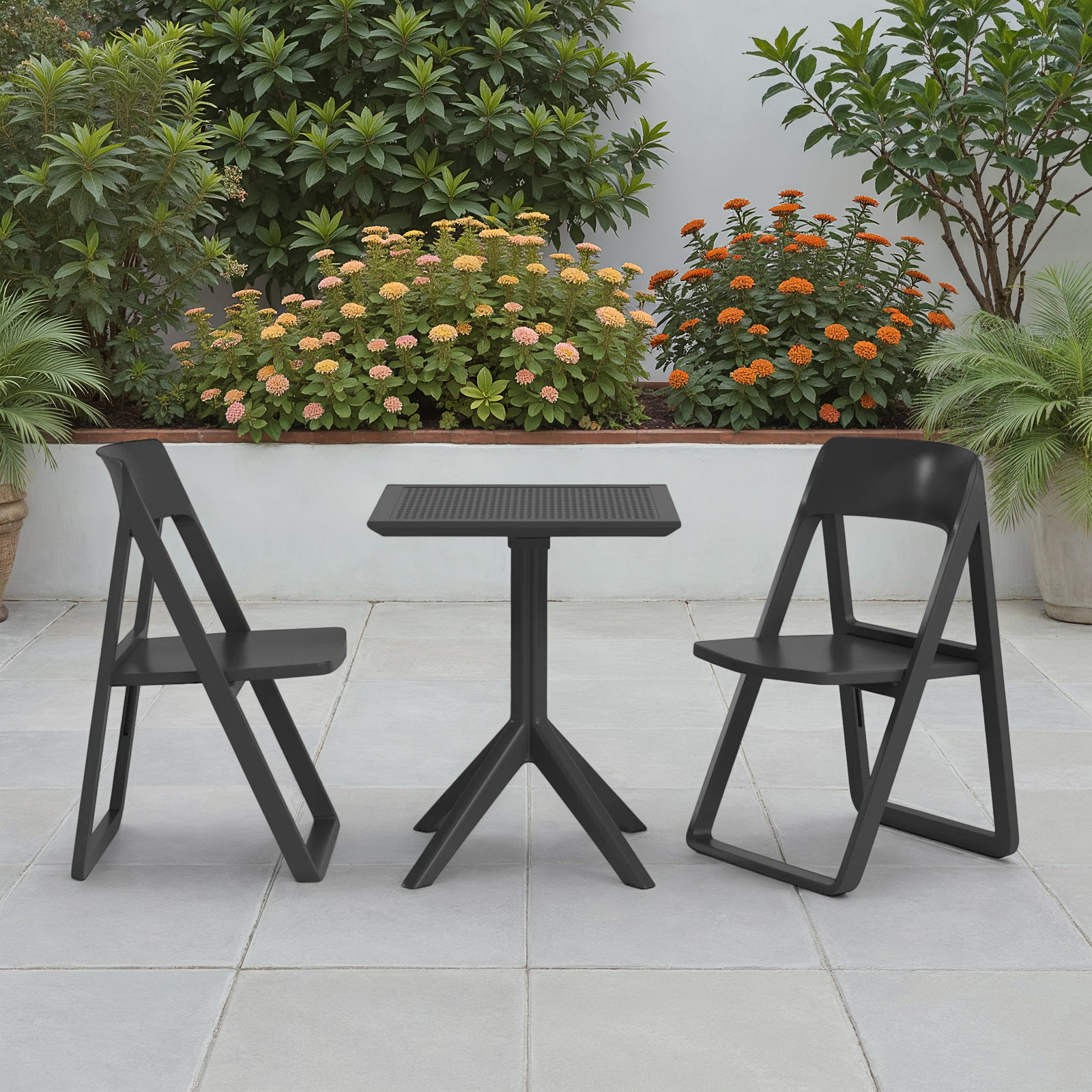 Farrah 24" Patio Bistro Set, Black