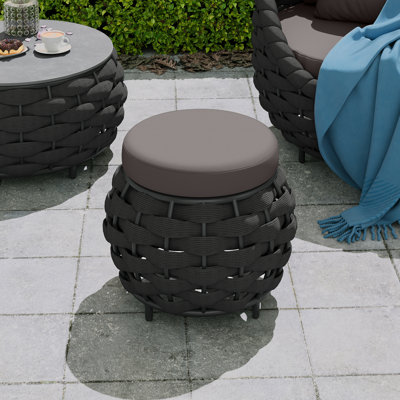 Repose-pieds de patio avec coussin entièrement assemblé