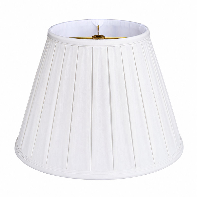 Abat-jour 14 pouces en satin blanc cassé Empire, 11" H x 14" W x 14" D