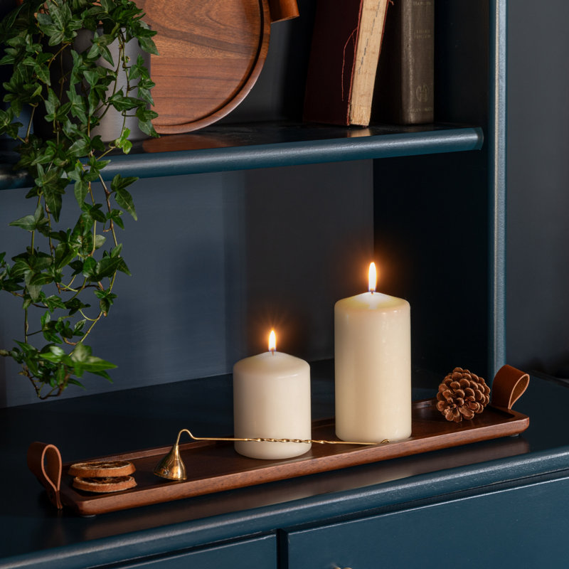 Harvey Walnut Wooden Candle Tray W50cm