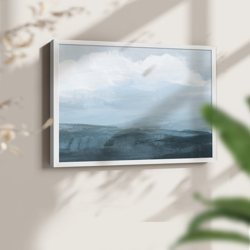 Azure Rising II -Framed Print - Restickable, 16" H x 20" W, White