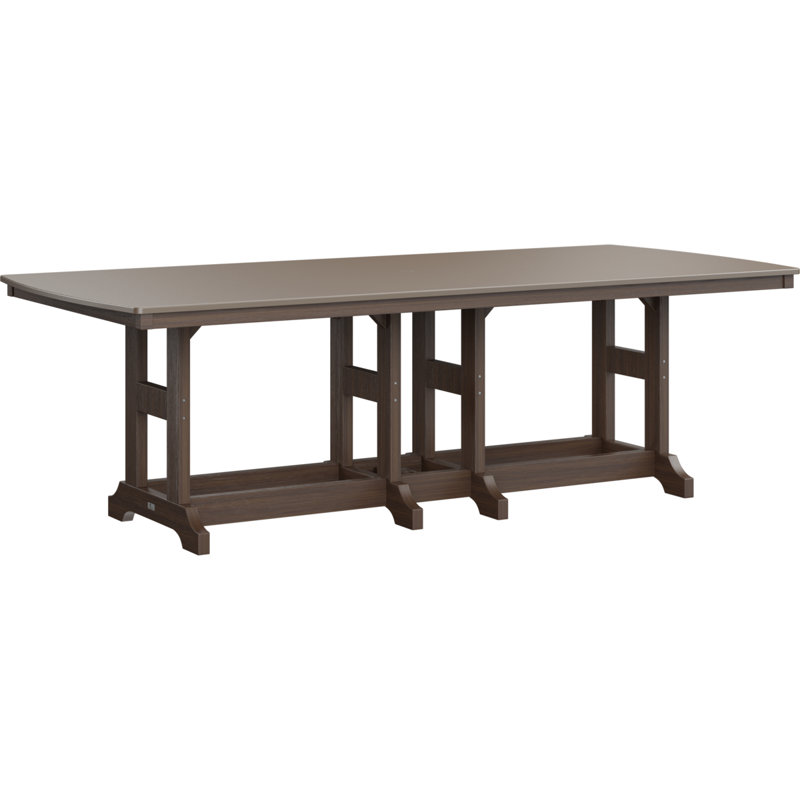 Table de salle à manger rectangulaire 96 po Berlin Gardens Garden Classic, Bronze martelé, Imbuia