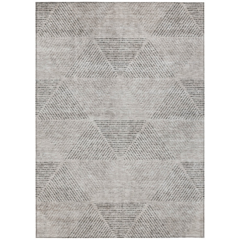 Tapis intérieur / extérieur taupe 8 pi x 10 pi brun et ivoire