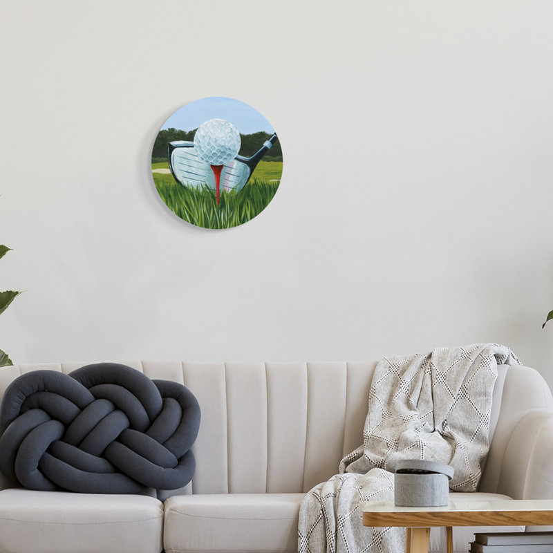 «Golf Tee», plaque murale circulaire de couleur sport