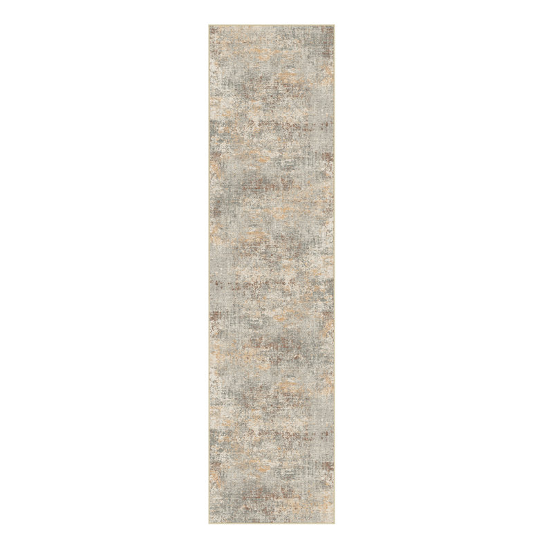 Sarah Modern Abstract Machine Washable Area Rug With Non-Slip Backing, Runner 2' x 8'