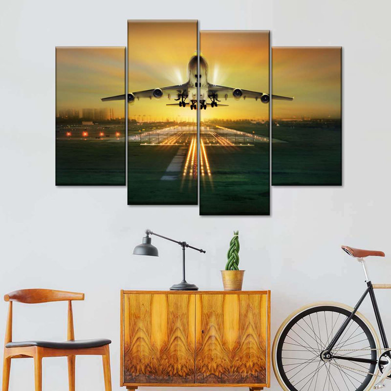 Avion décollage mural, reproduction d'art sur toile, H 22 po x l 36 po x P 1 po