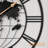 36-Inch Large Black Metal Wall Clock, Modern Silent World Map Wall Clock With Black Roman Numerals
