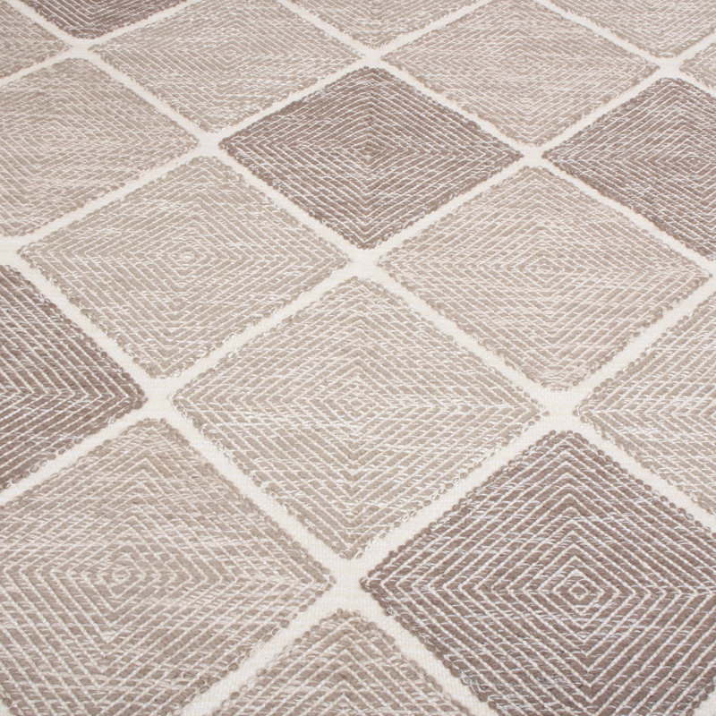 Rug & Kilim’S Scandinavian-Inspired Morocco Diamond Beige-Brown Natural Wool Rug, Rectangle 10' x 14'