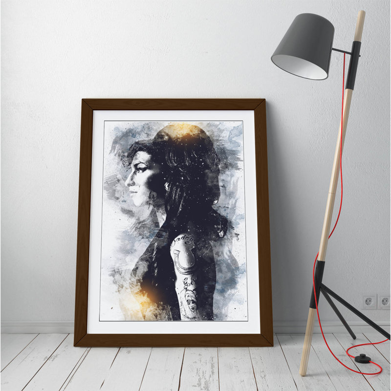 Amy Winehouse - Single Picture Frame Painting on Canvas, Brown, 35cm H x 2cm D