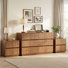 Ensemble de meubles de chambre à coucher 3 pièces à cannelures modernes avec commode à 6 tiroirs et 2 tables de chevet