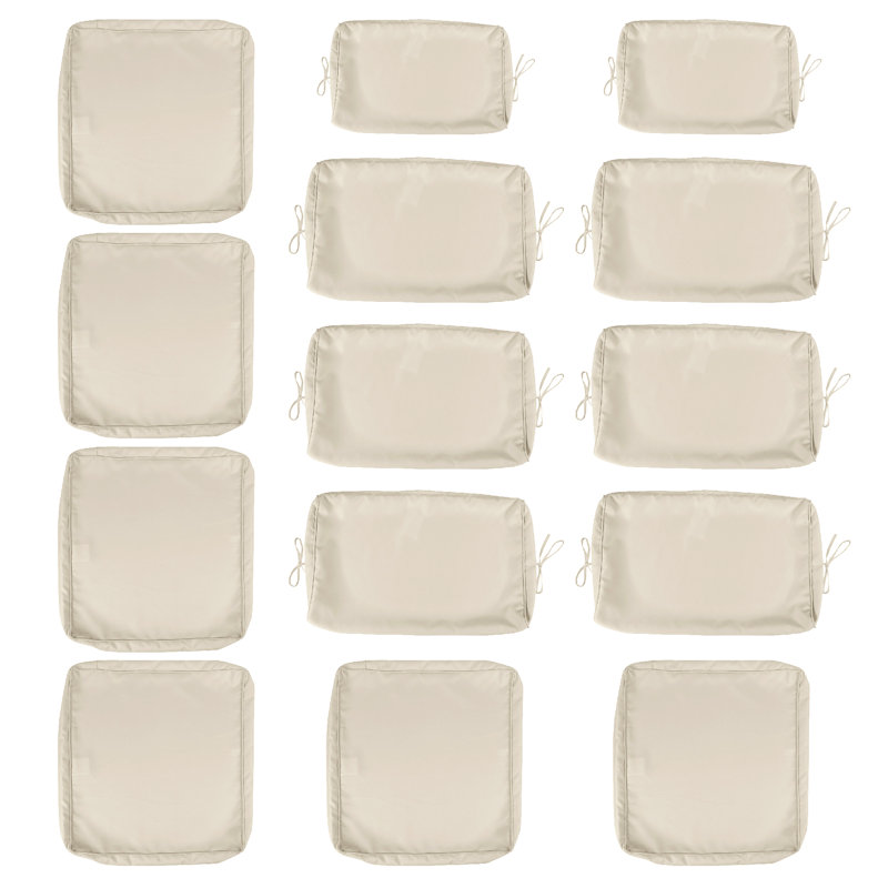 Cushion Covers For 7 Pcs (6-Seaters) Wicker Rattan Sectional Sofa, 14Pack Cushion Slipcovers Set Seat And Back,Outdoor Cushion Slipcover With Zipper, (Only Cover)