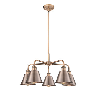 Allare 5 - Light Steel Dimmable Chandelier