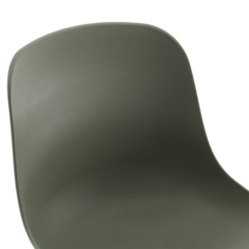 Chaise de salle à manger en plastique avec pieds en métal Meli, Vert