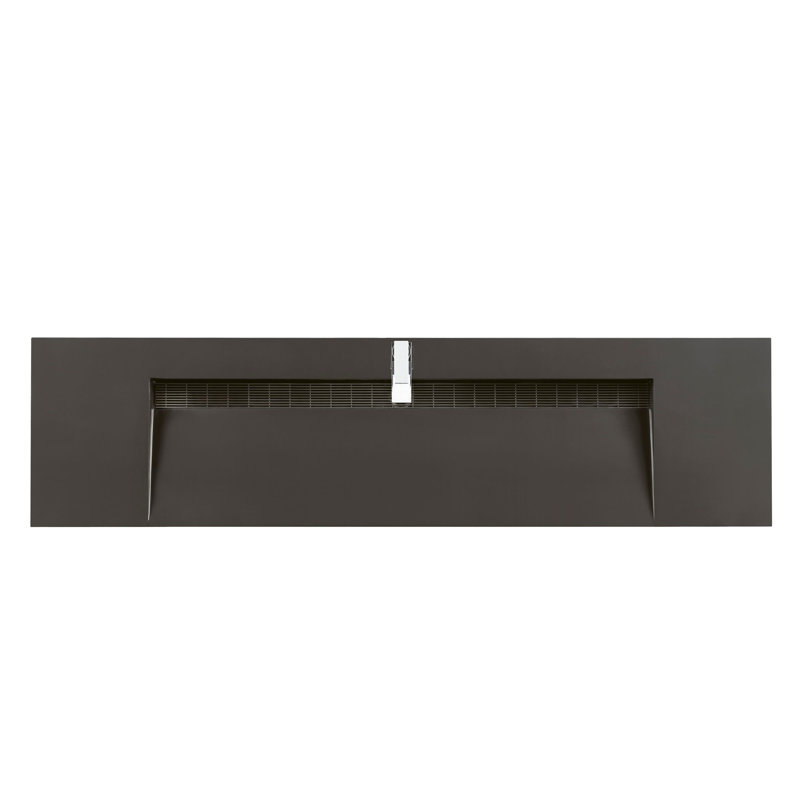 Mercer Island 72'' W Single Vanity, Glossy White, Dusk Gray, Brushed Nickel