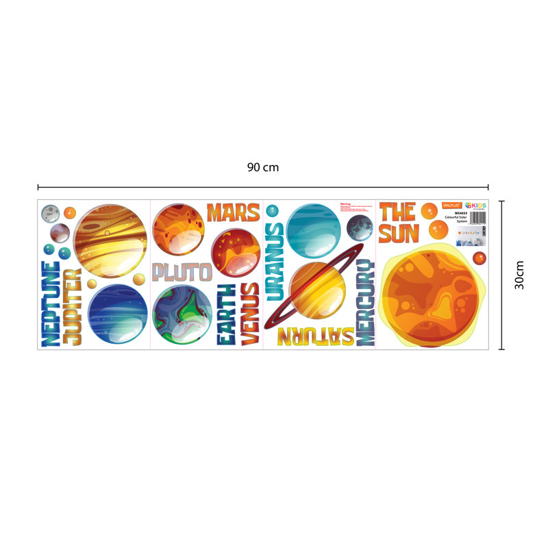 Colourful Solar System Kids Wall Sticker