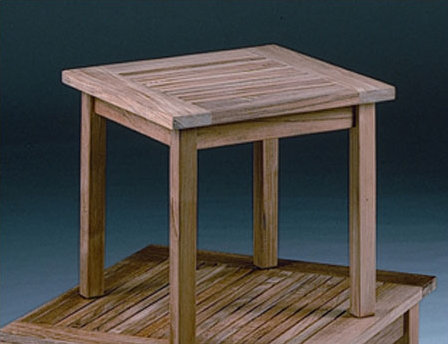 Monaco Outdoor Square Teak Coffee Table, 16" H x 17" W x 17" W