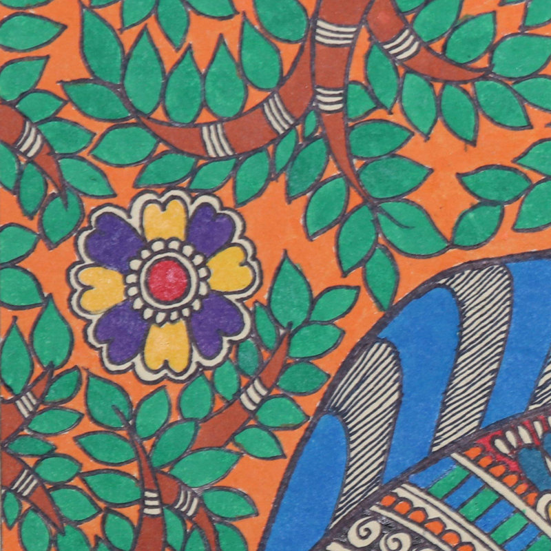 Suspension murale en toile d’eau madhubani