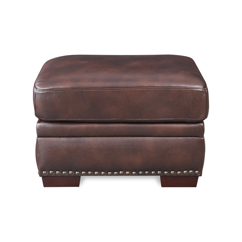 Toulouse 26'' Genuine Leather Square Standard Ottoman