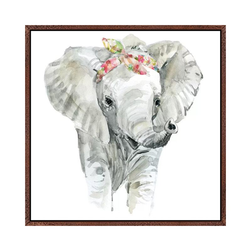 Savannah Elephant by Carol Robinson - Painting on Canvas, Classic Wood Framed, 66.04 cm H x 66.04 cm W