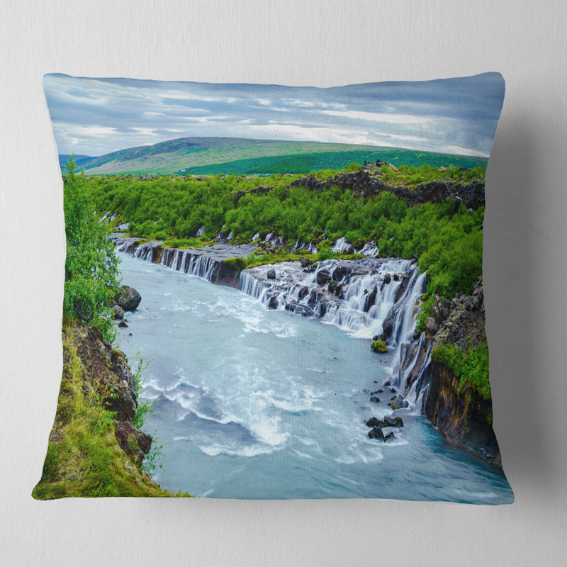 Coussin Hraunfossar, 16 po x 1 po, Coussin décoratif