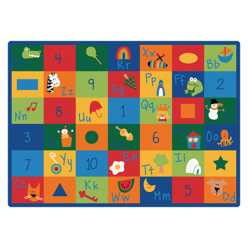 Tapis bleu / rouge touffeté Premium Collection, Rectangle 5 pi 10 po x 8 pi 4 po