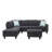 3 - Piece L Shaped With Rivet Trim, Ideal For Movie/game Nights, Seats Four, Pull Down Middle Seat Cup Holders, Comes Two Toss Pillows And Matching Storage, Solid + Engineered Wood Frame On Low-1650022179
