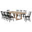 Ensemble de salle à manger à rallonge 9 pièces Burson brun et noir-1503250909-1503250908