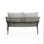Ensemble de conversation moderne 4 pièces avec chaises en corde de polyéthylène et table basse aspect bois, ensemble de meubles de patio en aluminium 4 pièces