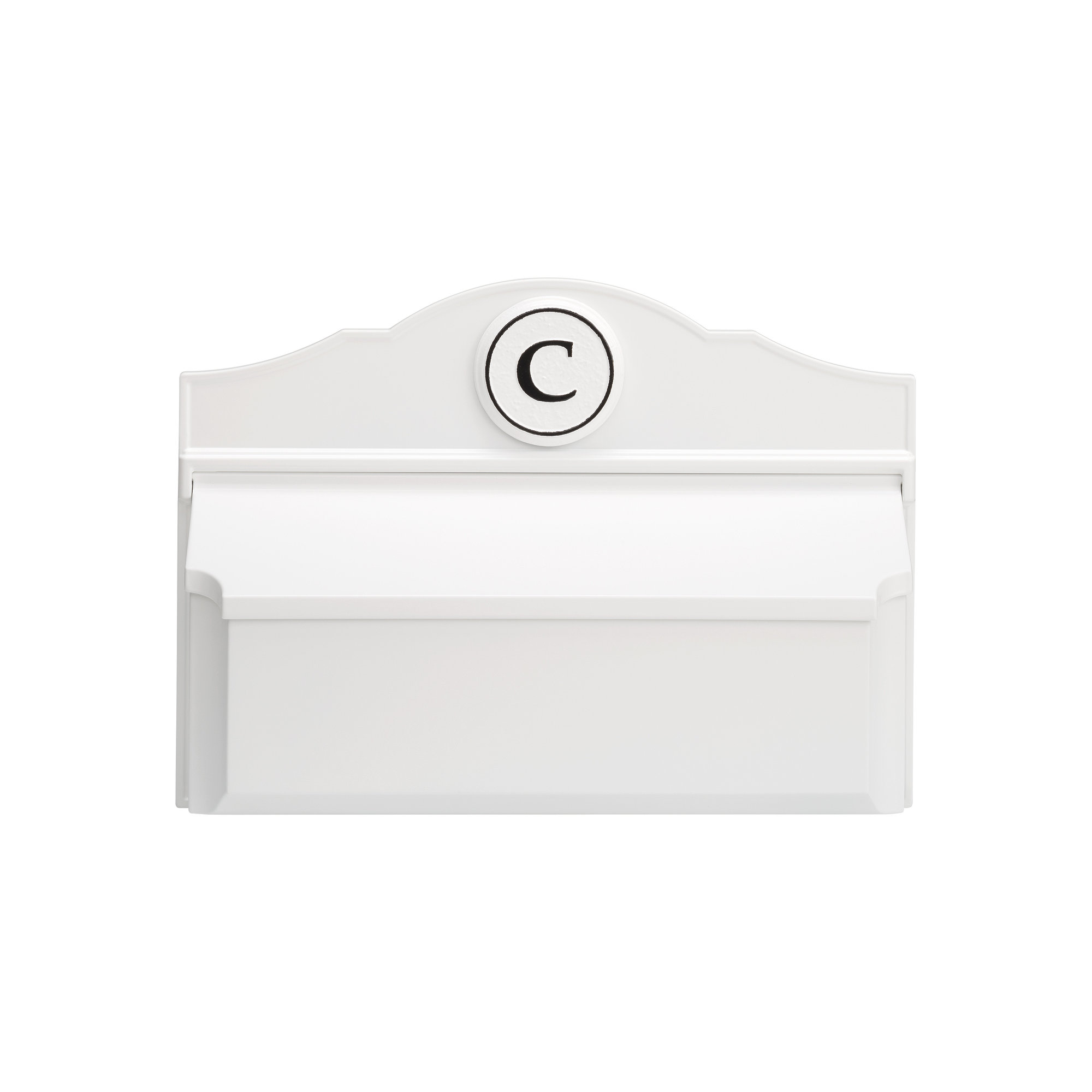 Colonial Wall Mounted Mailbox, Yes, White/Black