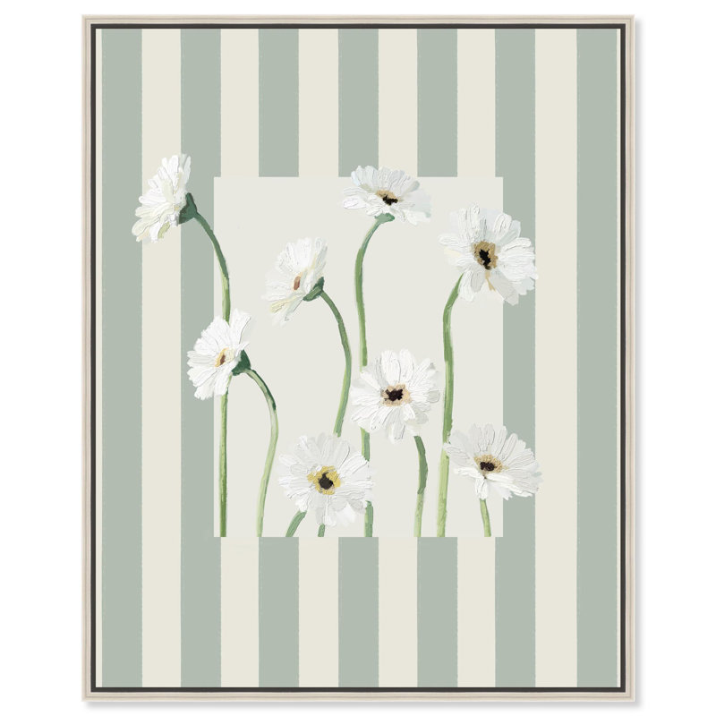 «Daisy Window Boho», impression sur toile par Notoriart, H 30 po x l 36 po, Cadre argenté