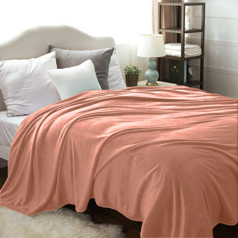 Couvertures en flanelle Kathy Ireland, Jumeau, Corail