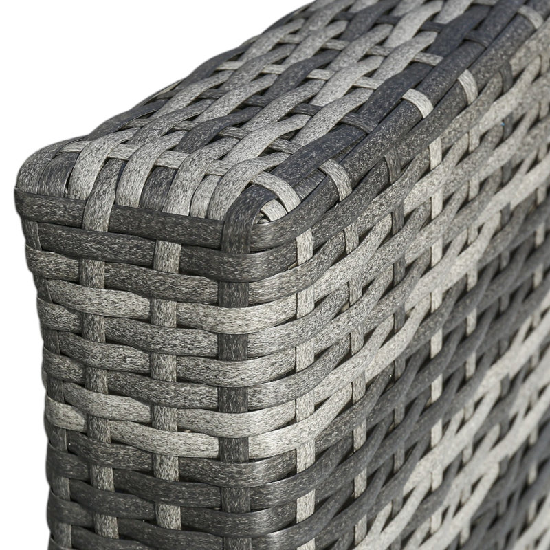 Wicker 4 - Person Garden Lounge Set with Cushions, Grey