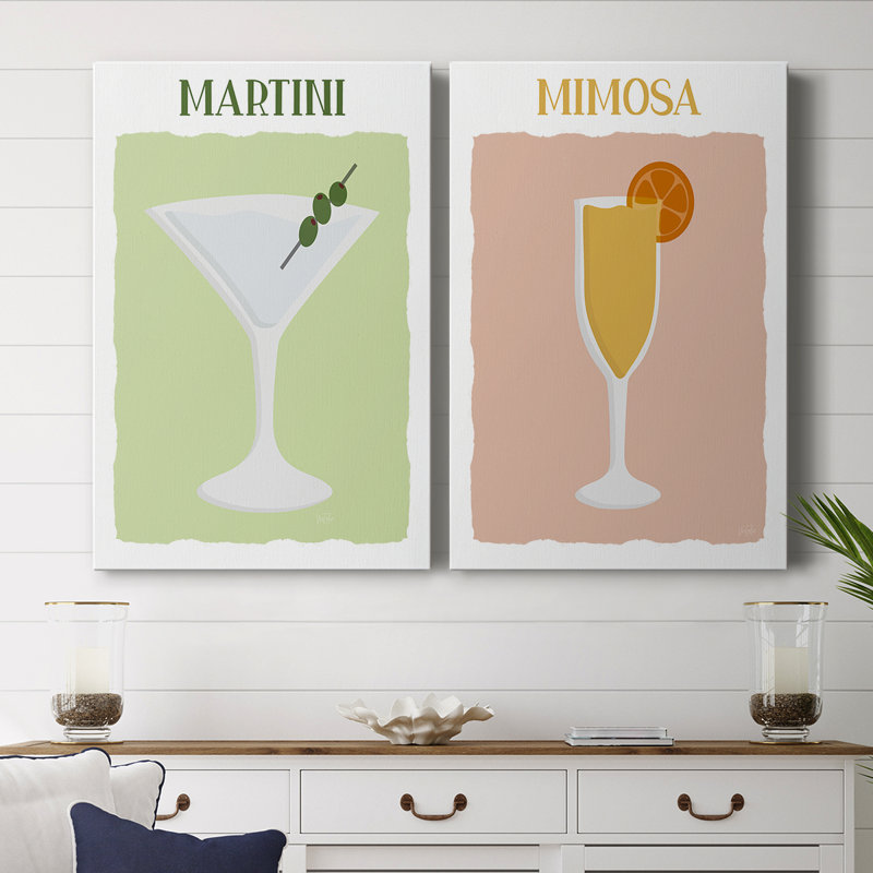 Martini - Toile tendue avec châssis de qualité supérieure - Prêt à accrocher