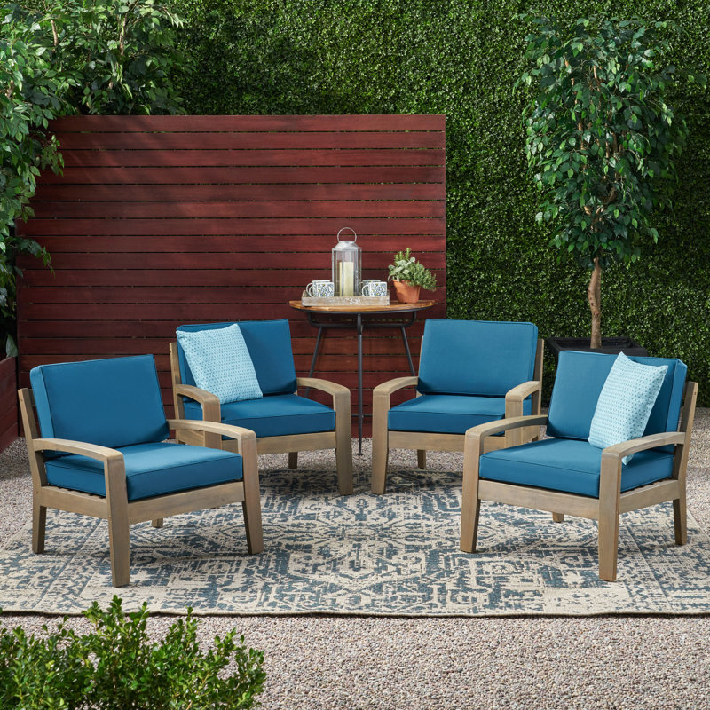 Chaise de patio avec coussins braxton, Gris