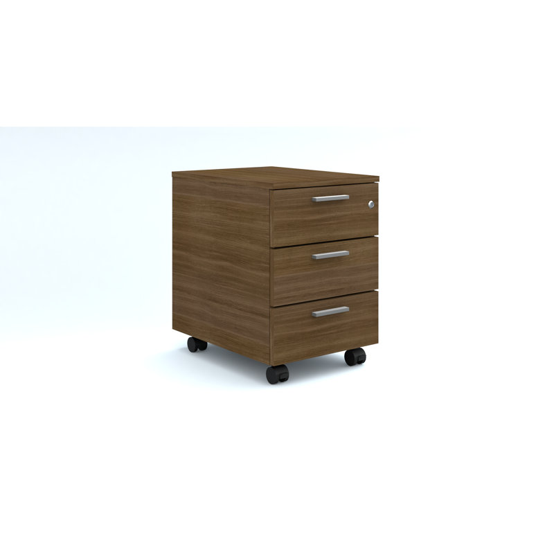 Traskwood 42cm Wide 3 -Drawer Mobile File Cabinet, Dark Brown