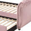 Lit de jour Adkins en lin beige avec lit gigogne (simple)-872570317