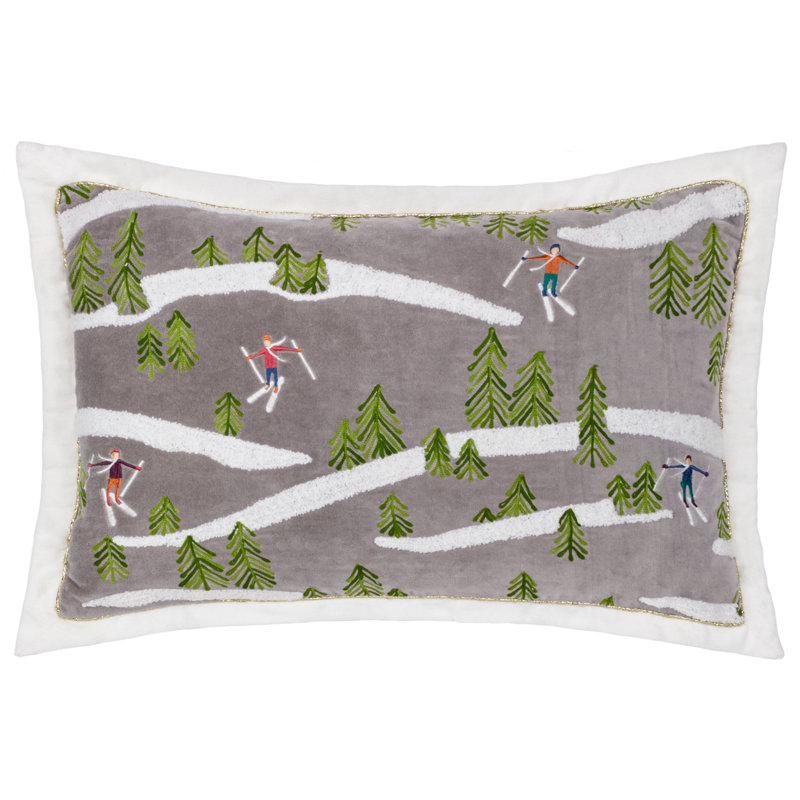 Winter Alpine Abstract Rectangular Throw Cushion