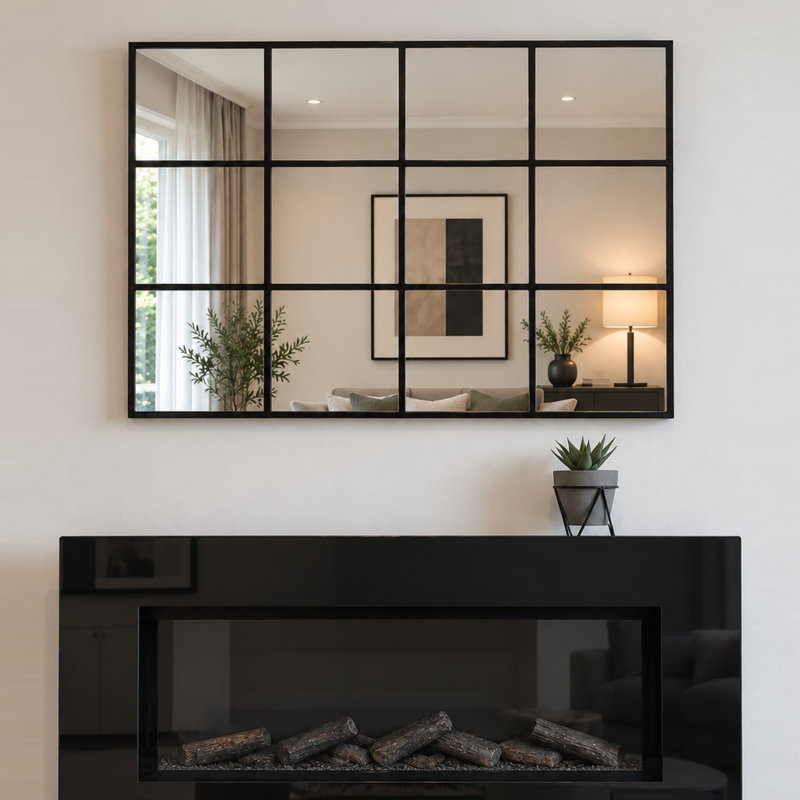 Fehzaan Brooklyn Industrial Wall Mirror