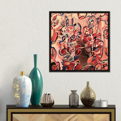 Abstract Red by Rebecca Moy - Floater Frame Gallery-Wrapped Canvas Giclée on Canvas