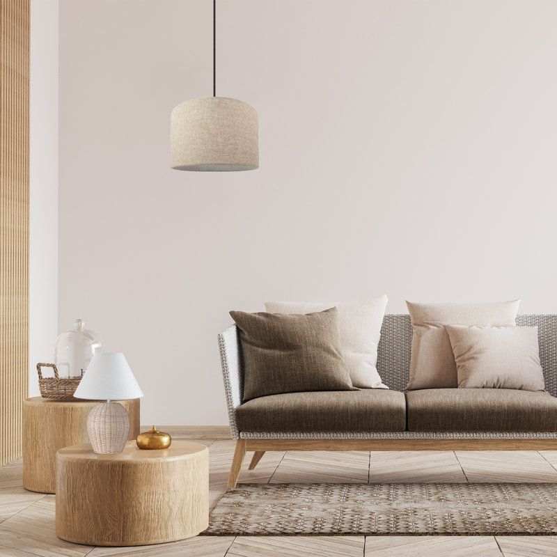 30cm Linen Drum Lamp Shade, 18cm H x 25cm W x 25cm D, Oatmeal