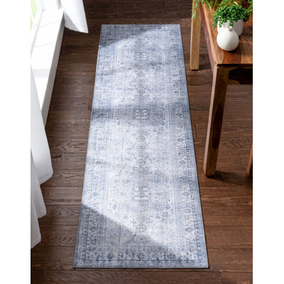 Nile Vintage Medallion Flatweave Grey Area Rug
