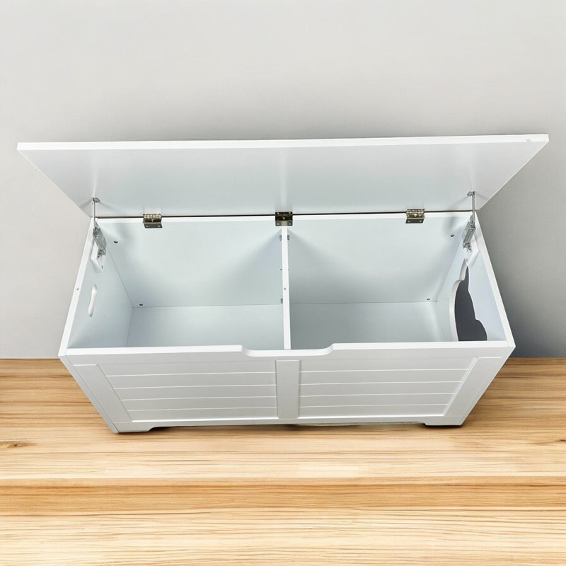 Enceinte de litière à couvercle ouvert 39,4 ", couvercle de litière caché, blanc