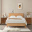 Table de chevet moderne Mid-Century avec 3 tiroirs, pieds en bois massif, finition noyer, table de chevet contemporaine pour chambre à coucher, salon, dortoir