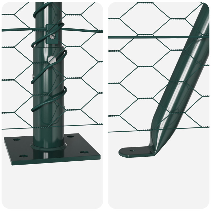 Hexagon Fence Steel, Green, 80cm H x 1000cm W