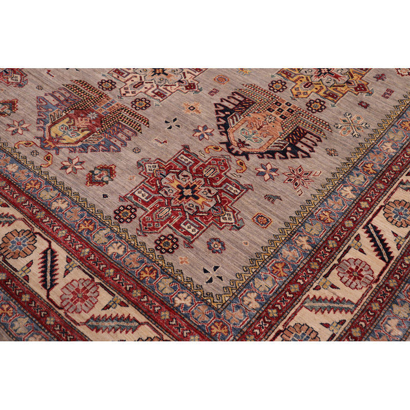 Southwestern Gioni Jordyn Gray/Beige Wool Rug - 8'8'' X 12'5''