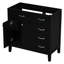 Base de meuble-lavabo 36 po. Élégant noir avec tiroirs. Bois d'hévéa massif et meubles en teinture. Base d'armoire nécessaire seulement. Autoportant fait pour et pour la salle de bain. Facile à nettoyer.-1683124076-1683124065