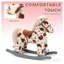 Cheval à bascule interactif en peluche avec sons réalistes, jouet à roulettes brun et blanc pour tout-petit