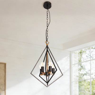 5 - Light Modern Industrial Geometric Chandelier (Bulb Include)