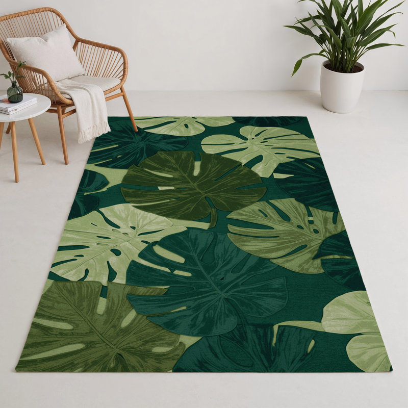Tapis vert d'intérieur et d'extérieur Botanical, Rectangle 5 pi x 7 pi
