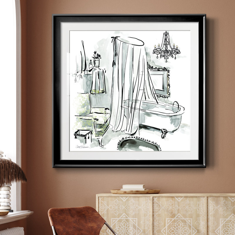 «Opulent Bath I», impression encadrée, Papier encadré noir, H 30,5 po x l 30,5 po x P 1,5 po